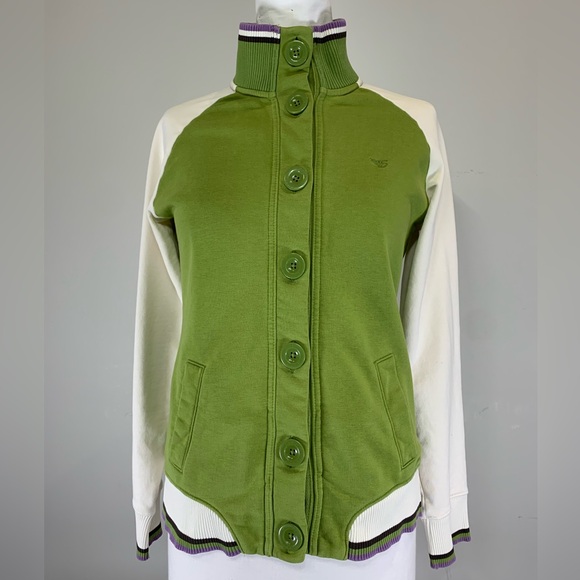 Esprit Jackets & Blazers - Vintage Esprit Green and White Colorblock Varsity Bomber Jacket